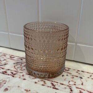 Textured Glass Votive Holder, Plant Pot Blush Pink